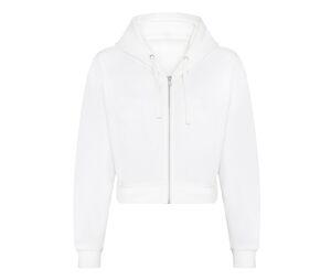 AWDIS JH065 - Women's short zipped sweatshirt Arctic White
