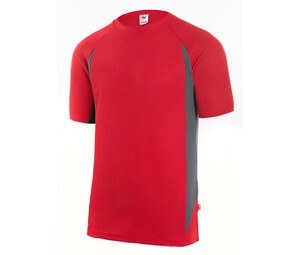 VELILLA V5501 - Two-tone technical T-shirt Red/Grey